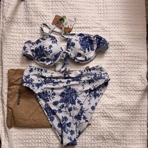 Berlook Chic Blue Floral Bikini Set L 52